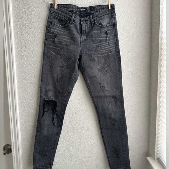 LUCKY BRAND DISTRESSED HIGH RISE SKINNY JEANS - Picture 4 of 5